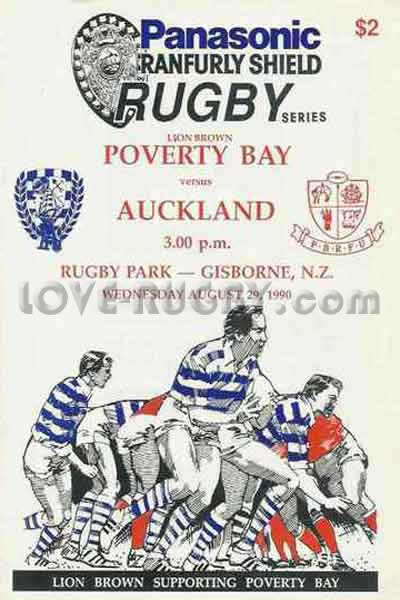 1990 Auckland v Poverty Bay  Rugby Programme